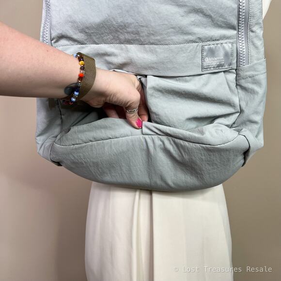 Lululemon | Everyday Light Grey Nylon Laptop Travel Minimalist Bag Backpack main image 9